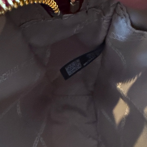 Michael Kors Glossy Red Card Holder & Purse is Metallic Deep Maroon - Picture 7 of 10